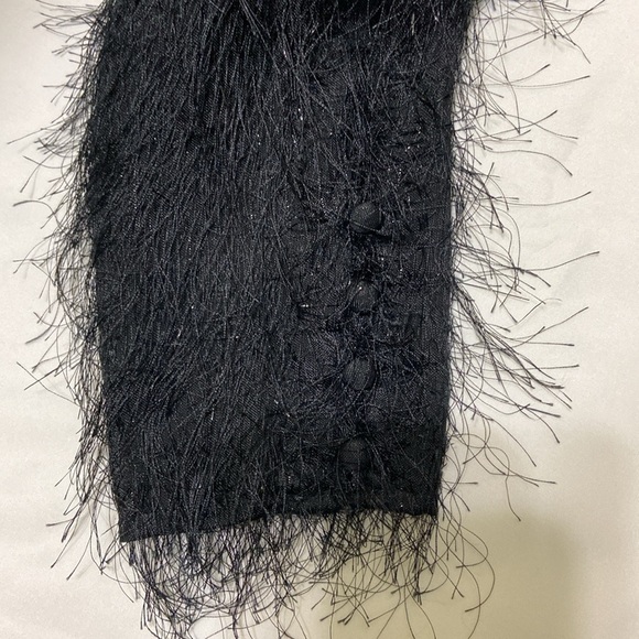 & OTHER STORIES BLACK PEPLUM HEM FEATHER BLOUSE. SIZE 10 - Picture 7 of 10